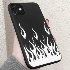 iPhone 7/8 Black & White Flames Phone Case